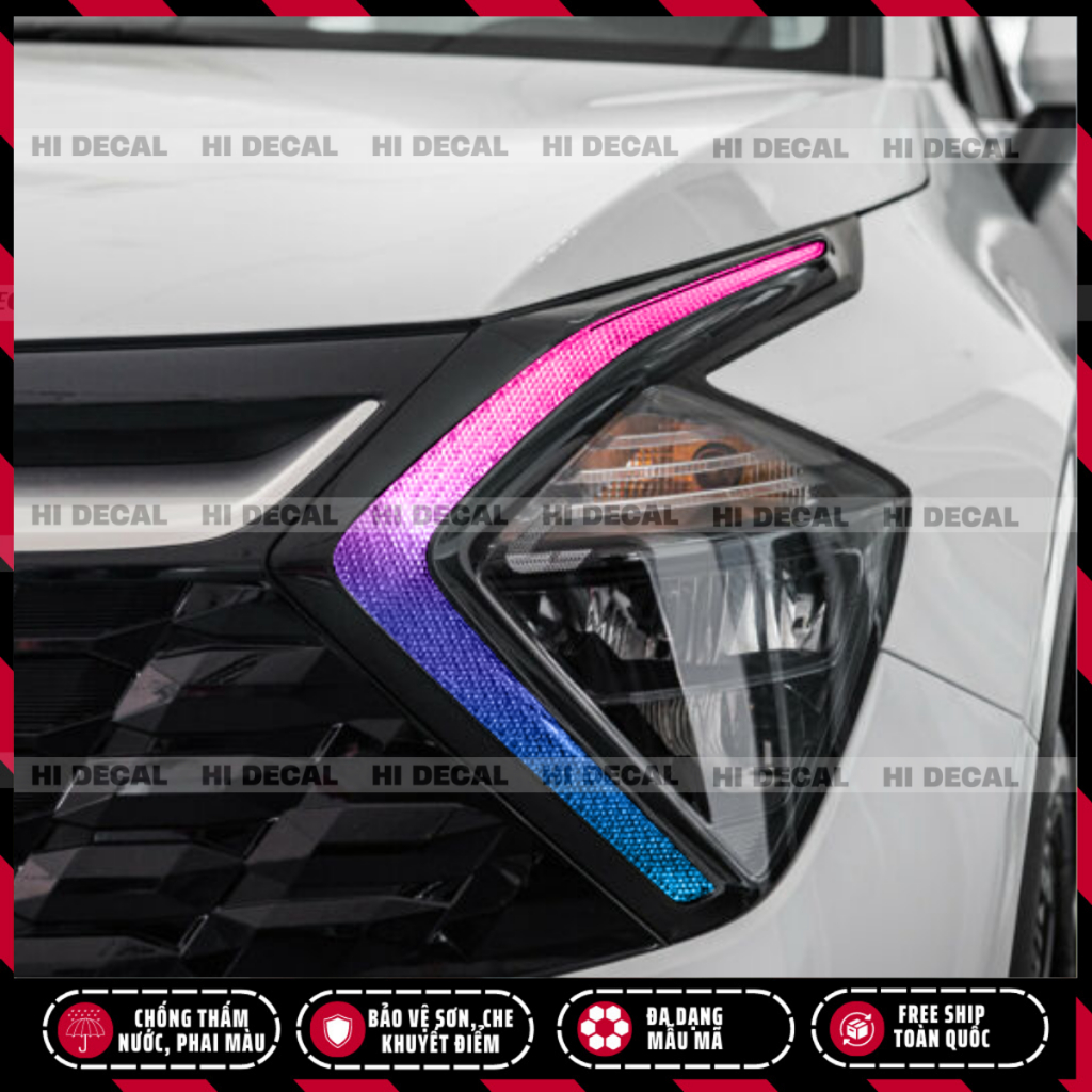 Tem dán đèn Kia Sportage | decal dán đèn đổi màu Tem stick trang trí cao cấp chống thấm nước, phai màu, chịu nhiệt tốt