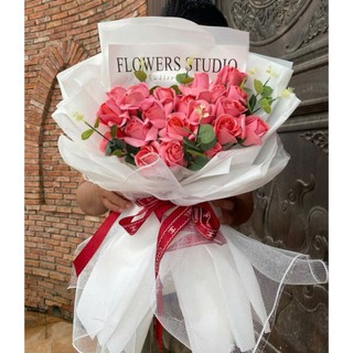 Bó hoa hồng sáp 20 bông, 25 bông siêu to, giá rẻ bó theo yêu cầu làm quà tặng sinh nhật, noel, 14/2, 8/3 20/10/ 20/11