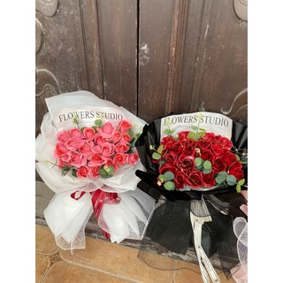 Bó hoa hồng sáp 20 bông, 25 bông siêu to, giá rẻ bó theo yêu cầu làm quà tặng sinh nhật, noel, 14/2, 8/3 20/10/ 20/11