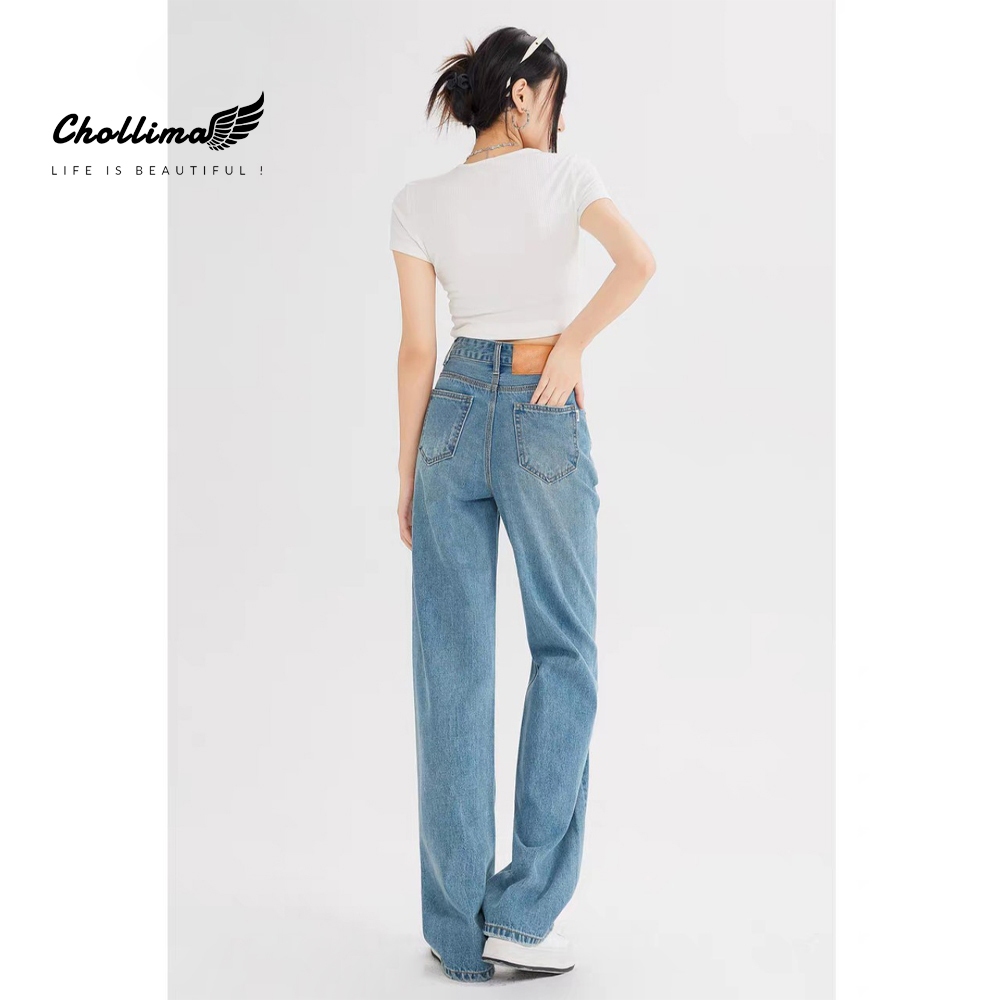Ảnh Quần jeans nữ Chollima ống rộng SIMPLE JEAN rách cá tính QD260 ulzzang phong cách hàn quốc năng động 1