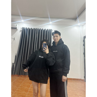 (S - 30) Set đồ đôi hoodle nam nữ couple  mùa đông chữ thêu em bé , yêu em bé chất nỉ bông dày dặn