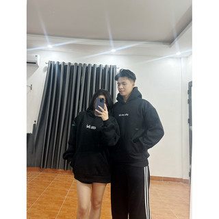 (S - 30) Set đồ đôi hoodle nam nữ couple  mùa đông chữ thêu em bé , yêu em bé chất nỉ bông dày dặn