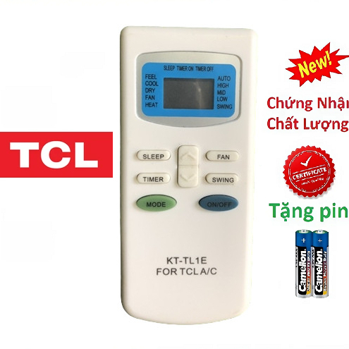 tay điều khiển remote từ xa điều hòa TCL -2-kèm pin-tay đầu bấm điều hòa TCL -2