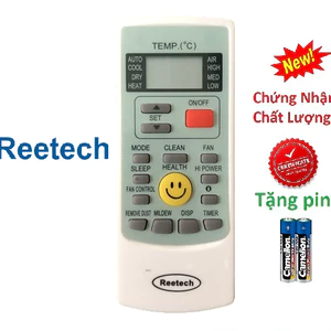 Điều khiển remote từ xa điều hòa Reetech 2 mặt cười-kèm pin