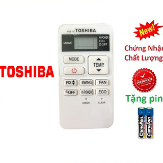 tay điều khiển remote từ xa điều hòa Toshiba ngắn-kèm pin-tay đầu bấm điều hòa Toshiba ngắn
