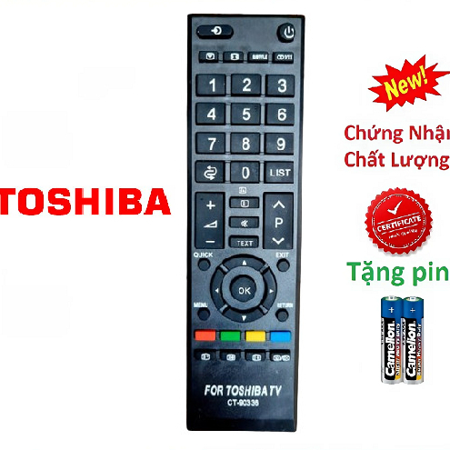 tay điều khiển remote từ xa tivi Toshiba ngắn CT-90336-kèm pin