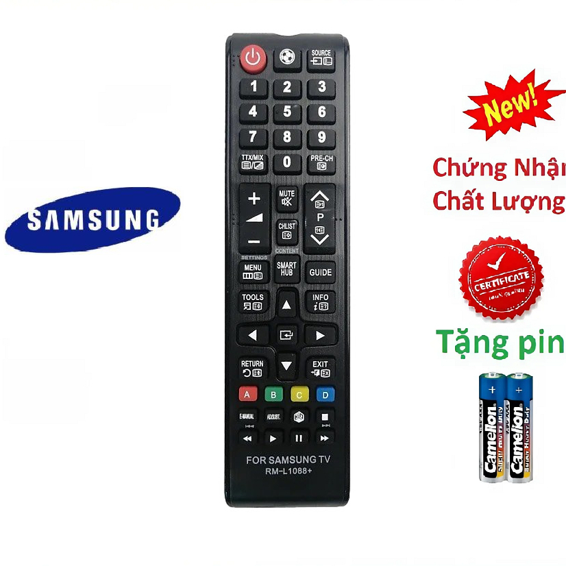 tay điều khiển remote từ xa tivi Samsung ngắn thường 1088 -3-kèm pin