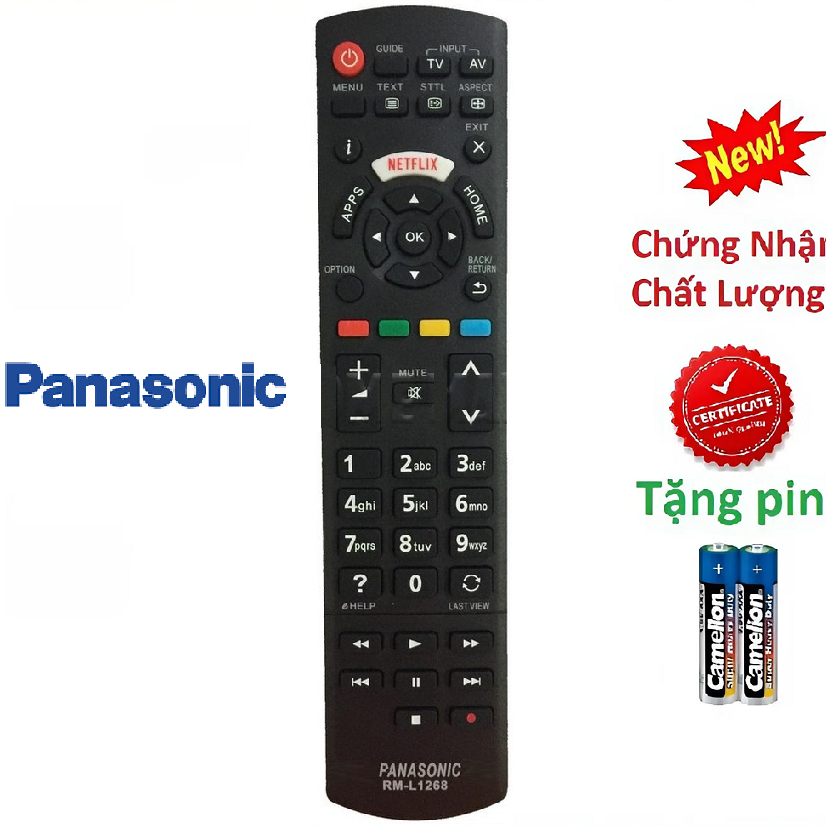 tay điều khiển remote từ xa tivi for panasonic rm-L1268-4-kèm pin