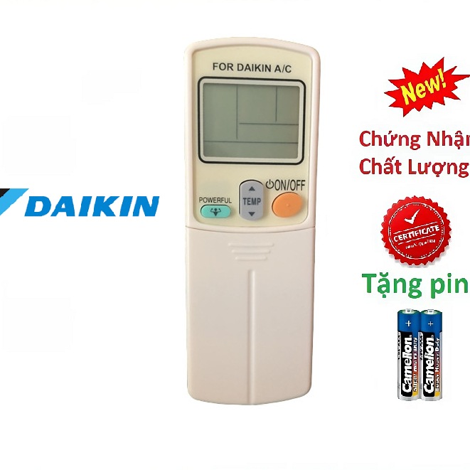tay điều khiển remote từ xa điều hòa Daikin -3 power-kèm pin-tay đầu bấm điều hòa Daikin power