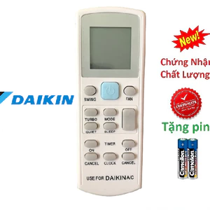 tay điều khiển remote từ xa điều hòa Daikin - 6 nút xanh nhỏ-kèm pin