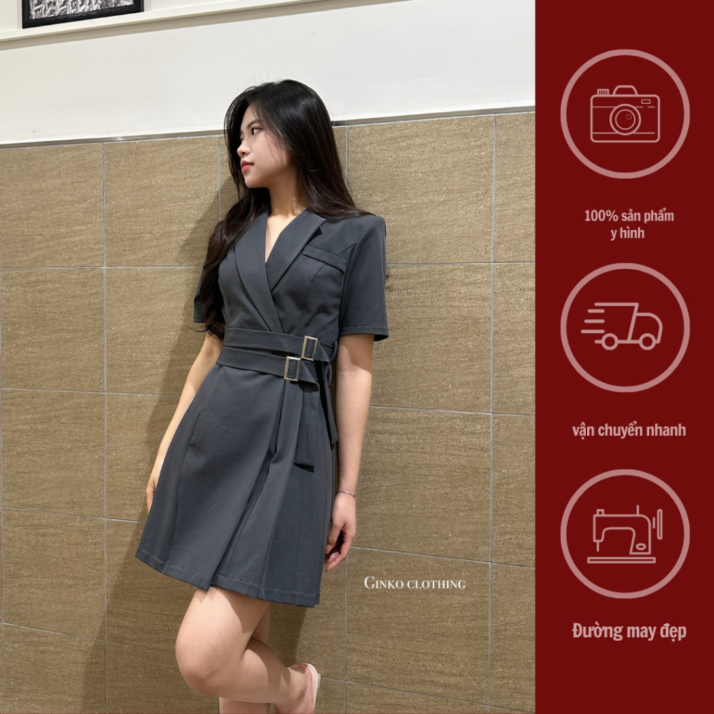 GINKO CLOTHING_Váy Vest 2 đai phong cách công sở thanh lịch cực thời trang_VGC2303