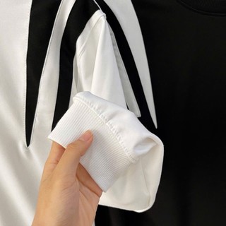 Áo Nỉ DA CÁ Tay Dài Phối Màu Viền Dài VAI BASIC Phong Cách