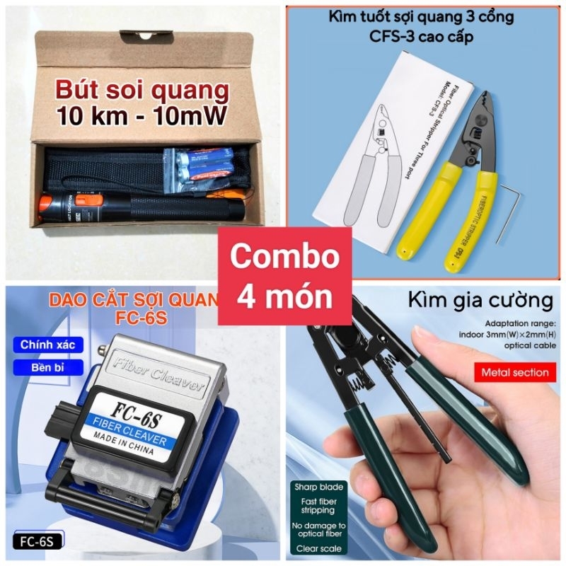 Bộ dụng cụ thi công cáp quang bấm đầu cáp quang Fastconnect dao cắt ...