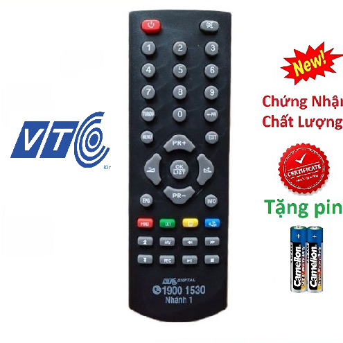 tay điều khiển remote từ xa đầu thu VTC-19001530-kèm pin-tay đầu bấm đầu thu VTC-19001530