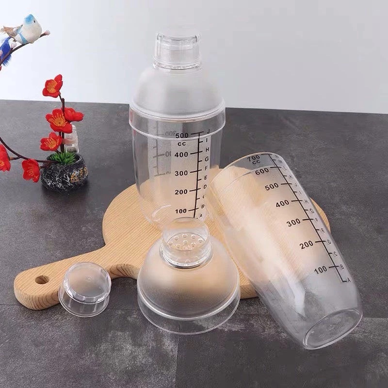Bình lắc CockTail Shaker pha chế chất liệu nhựa cao cấp chia vạch tuyệt đẹp, dày dặn 320ml 460ml 600ml