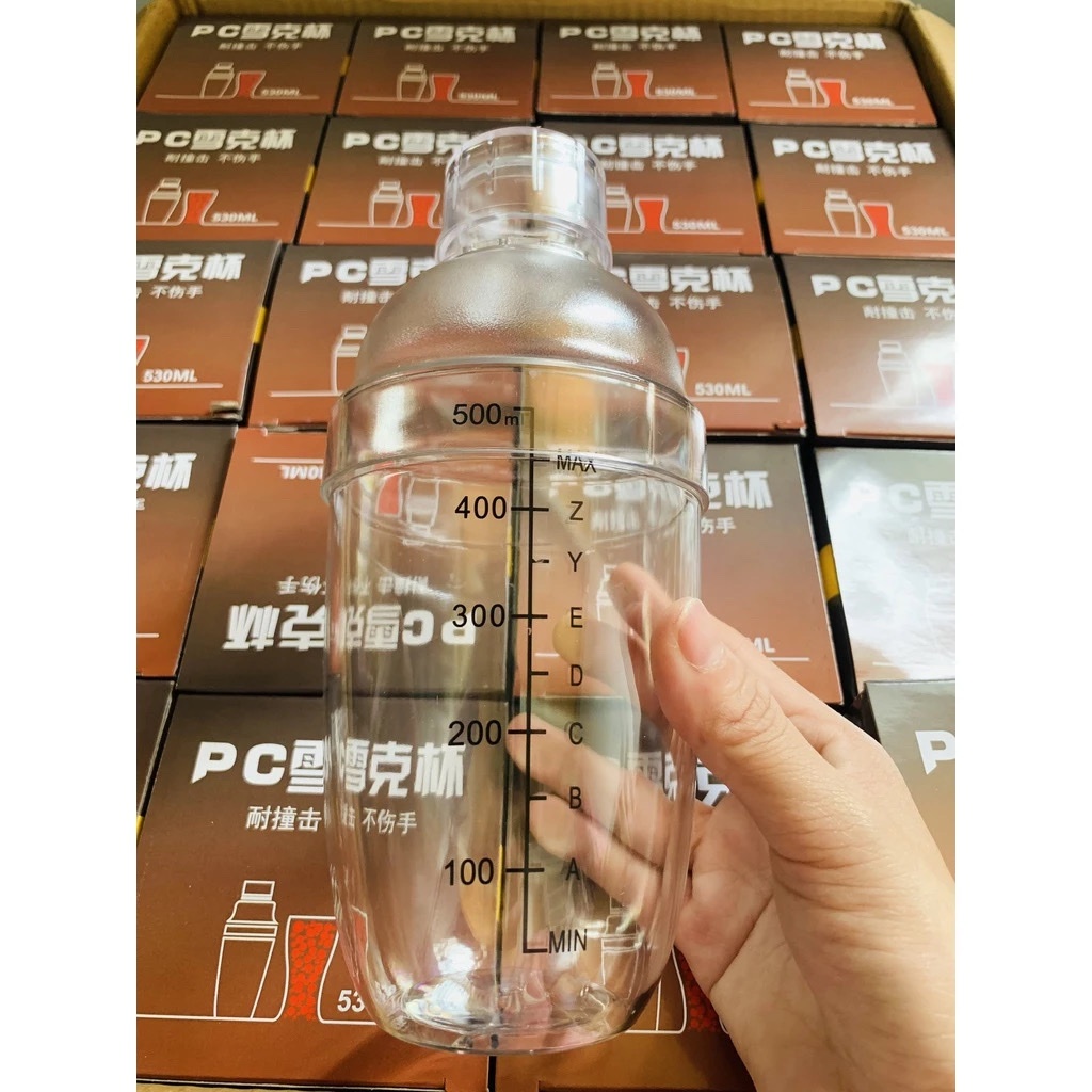Bình lắc CockTail Shaker pha chế chất liệu nhựa cao cấp chia vạch tuyệt đẹp, dày dặn 320ml 460ml 600ml