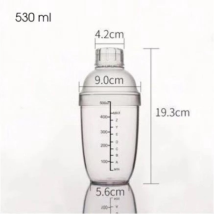 Bình lắc CockTail Shaker pha chế chất liệu nhựa cao cấp chia vạch tuyệt đẹp, dày dặn 320ml 460ml 600ml