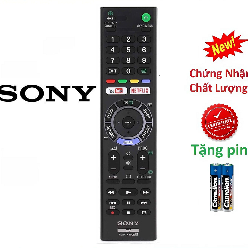 REMOTE ĐIỀU KHIỂN TIVI SONY RMF-TX300E-TẶNG KÈM PIN -ĐIỀU KHIỂN TIVI SONY RMF TX300E