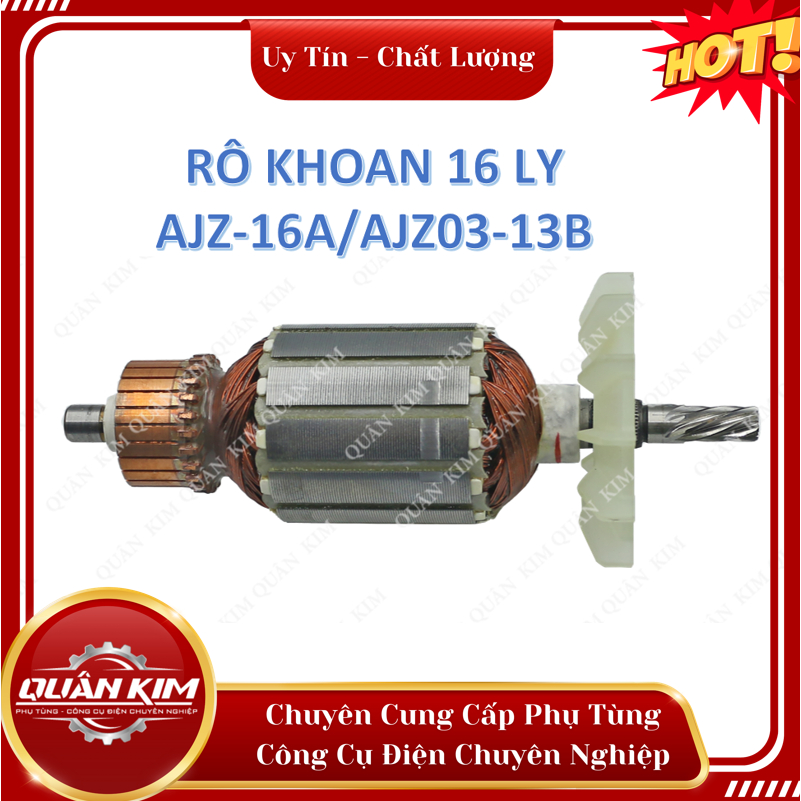 Rotor/Ruột máy khoan 16ly AJZ-16A/AJZ03-13B tặng kèm chổi than tương ...