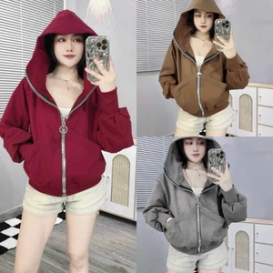 Áo Khoác Nỉ Thiết Kế DÂY KÉO TO ĐÙNG Kiểu Mới Thời Trang BASIC