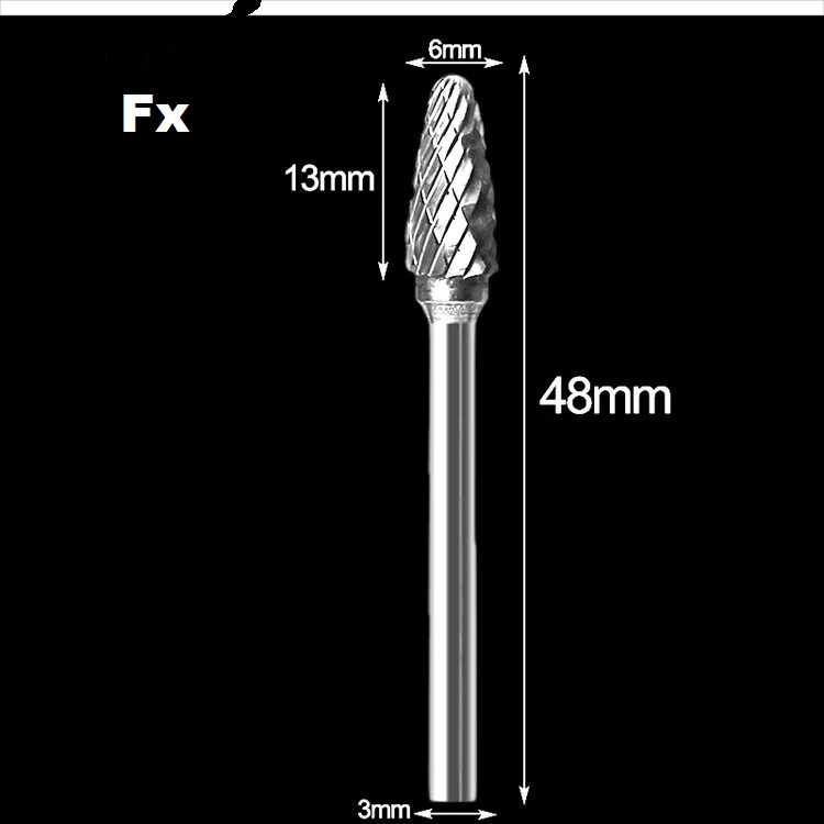 Đầu mài hợp kim Fx (đầu đạn) - mũi doa hợp kim Fx cán 3mm