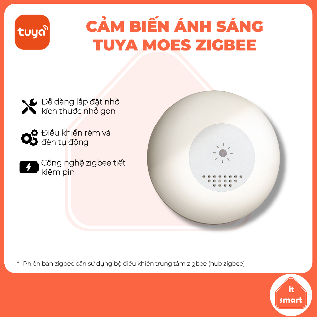Cảm biến ánh sáng MOES Tuya Zigbee