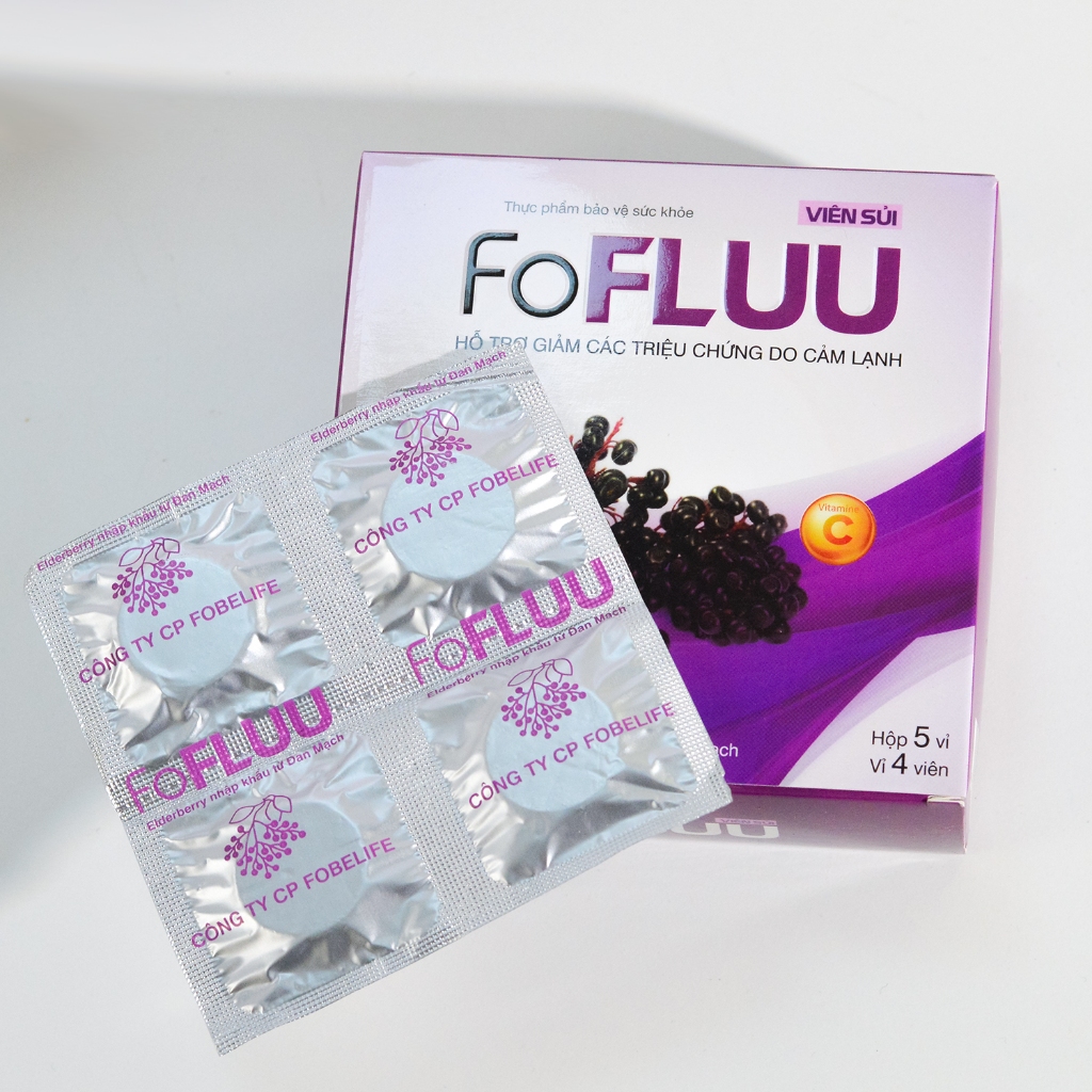 Viên Sủi Trái Cây FoFluu Fobe Giúp Giảm Nhanh Cảm Lạnh N1 - Hộp 20 Viên