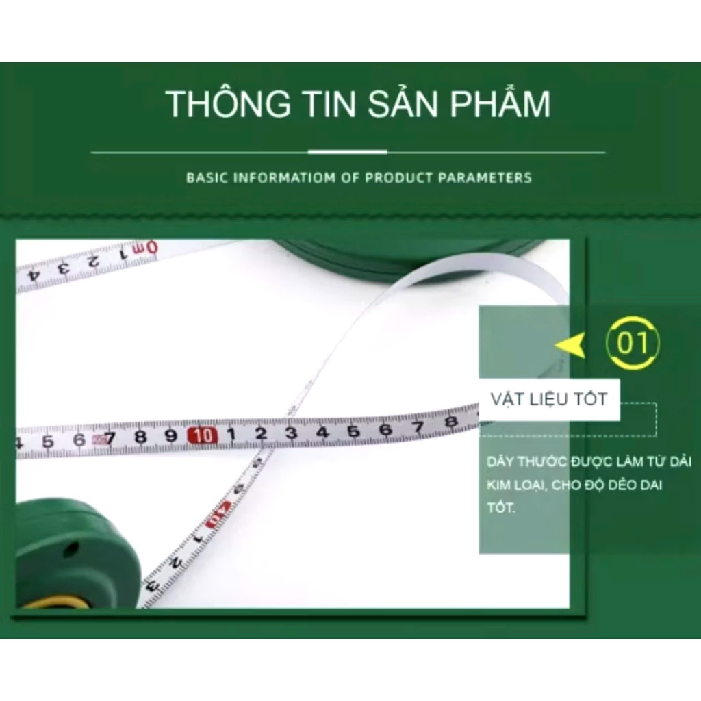 Thước Cuộn Dây Thép Cao Cấp TUOSEN 20M 30M 50M