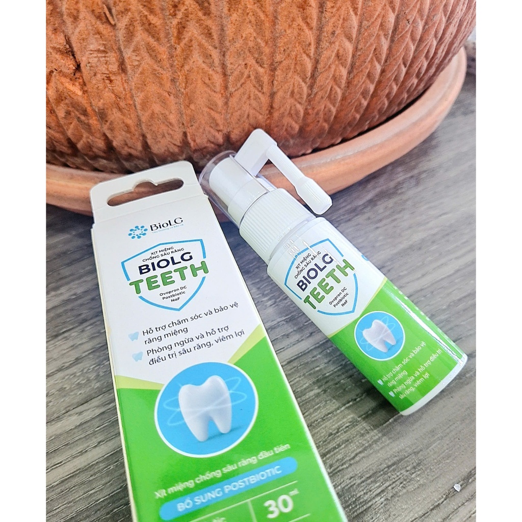 Xịt răng miệng Biolg Teeth Ngăn ngừa mảng bám, sâu răng, Giảm đau răng, Thơm miệng & Phục hồi răng bị viêm, sâu