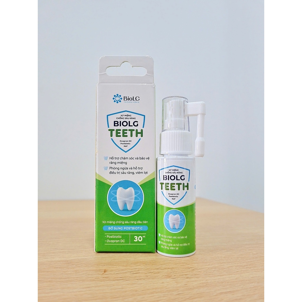 Xịt răng miệng Biolg Teeth Ngăn ngừa mảng bám, sâu răng, Giảm đau răng, Thơm miệng & Phục hồi răng bị viêm, sâu