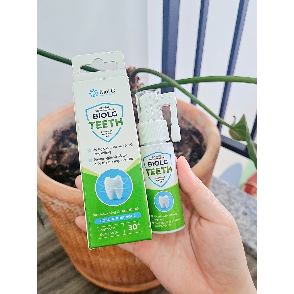 Xịt răng miệng Biolg Teeth Ngăn ngừa mảng bám, sâu răng, Giảm đau răng, Thơm miệng & Phục hồi răng bị viêm, sâu
