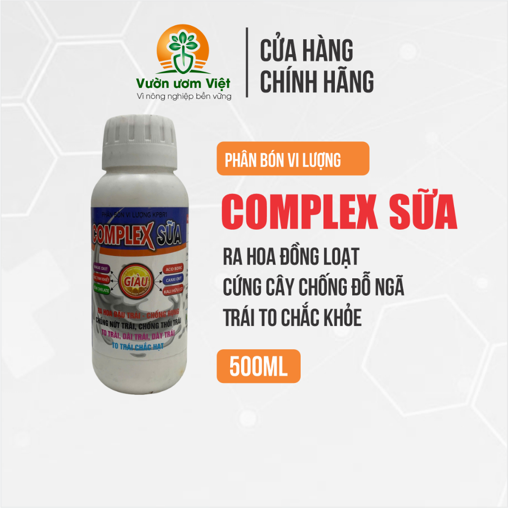 Phân bón lá COMPLEX SỮA chống nứt trái, thối trái, làm cứng cây, dày lá - 500ml