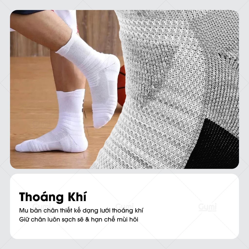 Vớ Thể Thao Đế Dày Cho Nam - Chạy Bộ, Bóng Rổ, Bóng Đá, Đạp Xe - Vo-ChayBo