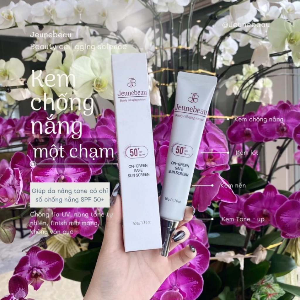 Kem Chống Nắng Nâng Tông Trắng Hồng Tự Nhiên Hàn Quốc Jeunebeau 50g
