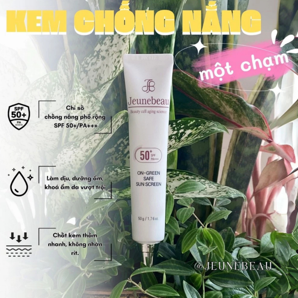 Kem Chống Nắng Nâng Tông Trắng Hồng Tự Nhiên Hàn Quốc Jeunebeau 50g