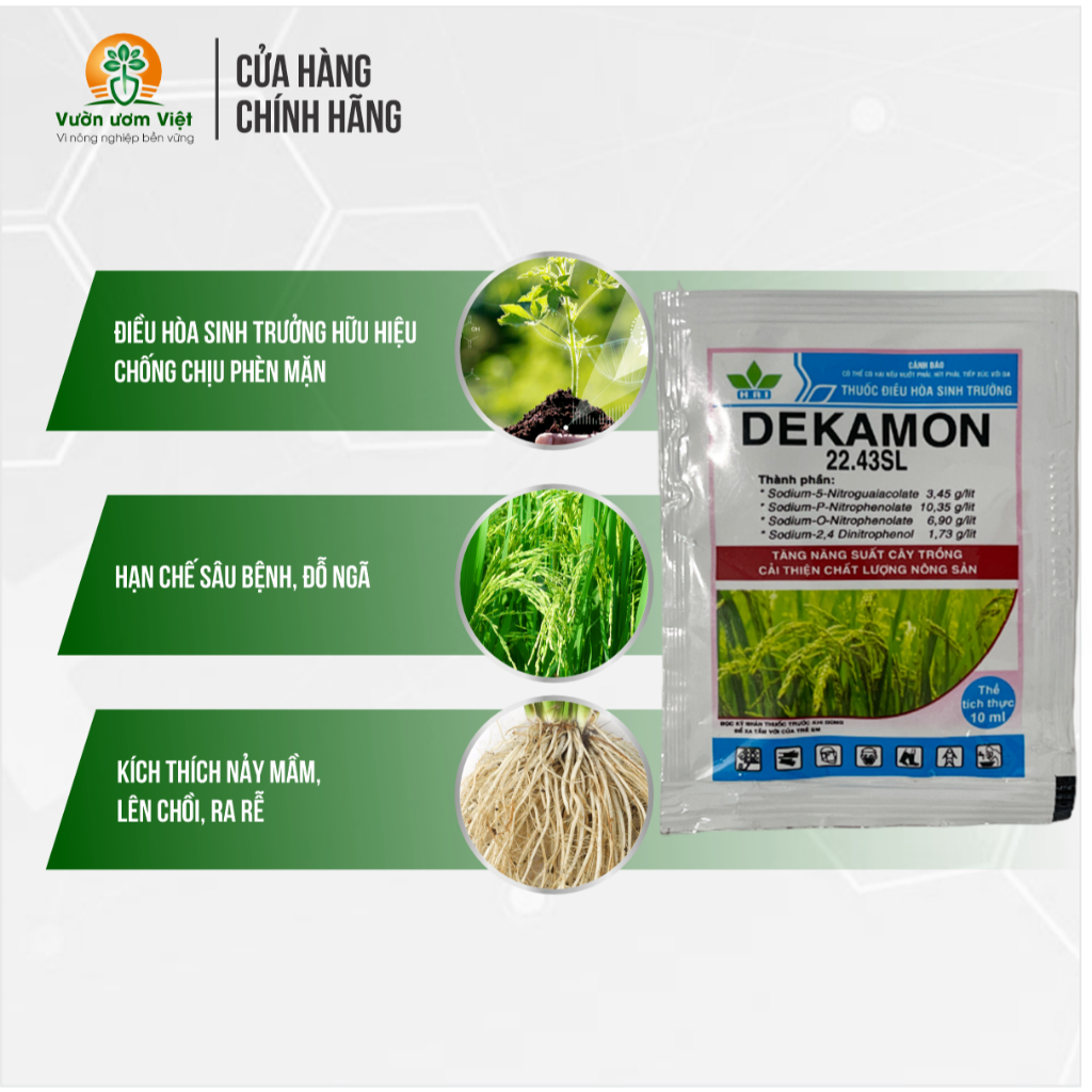 Phân bón lá Dekamon 22.43SL kích thích tăng trưởng cây trồng mạnh mẽ - 10ml