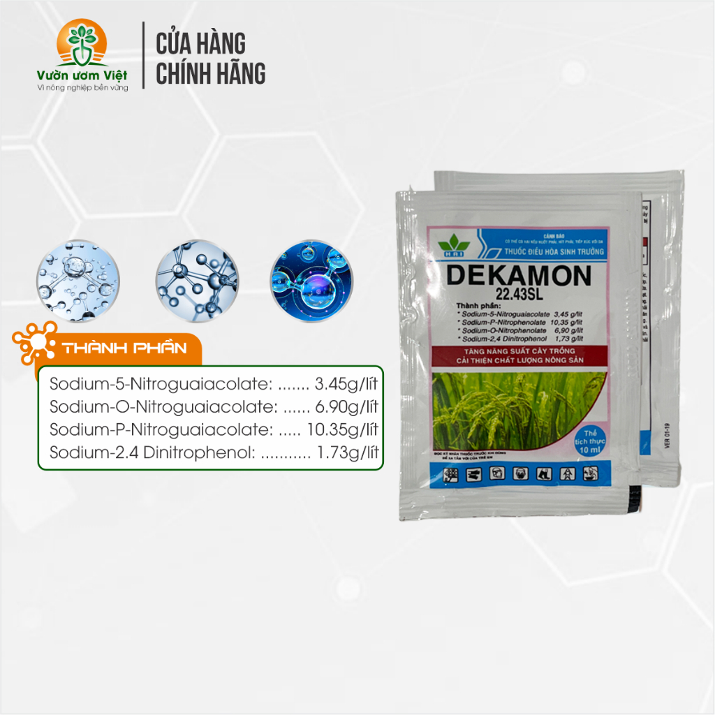 Phân bón lá Dekamon 22.43SL kích thích tăng trưởng cây trồng mạnh mẽ - 10ml