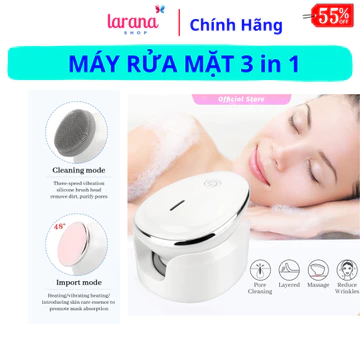 Máy rửa mặt 3 trong 1,máy rửa mặt điện tử đẩy tinh chất nâng cơ mặt kiêm máy massage mặt ,máy massage mặt bảo hành 12 th