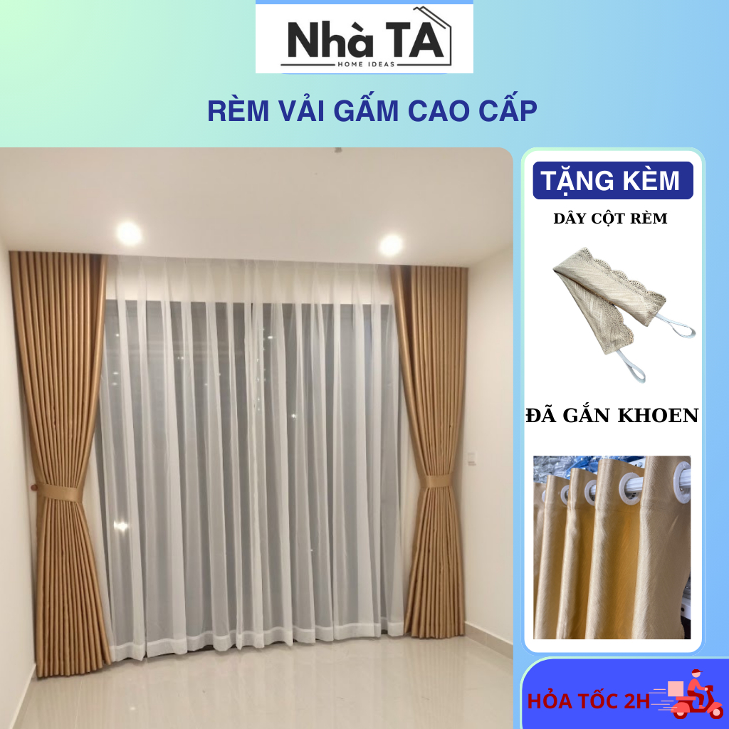 Rèm cửa sổ, rèm cửa phòng ngủ NHATABEDDING, rèm che nắng 99% [ĐỤC KHOEN ...