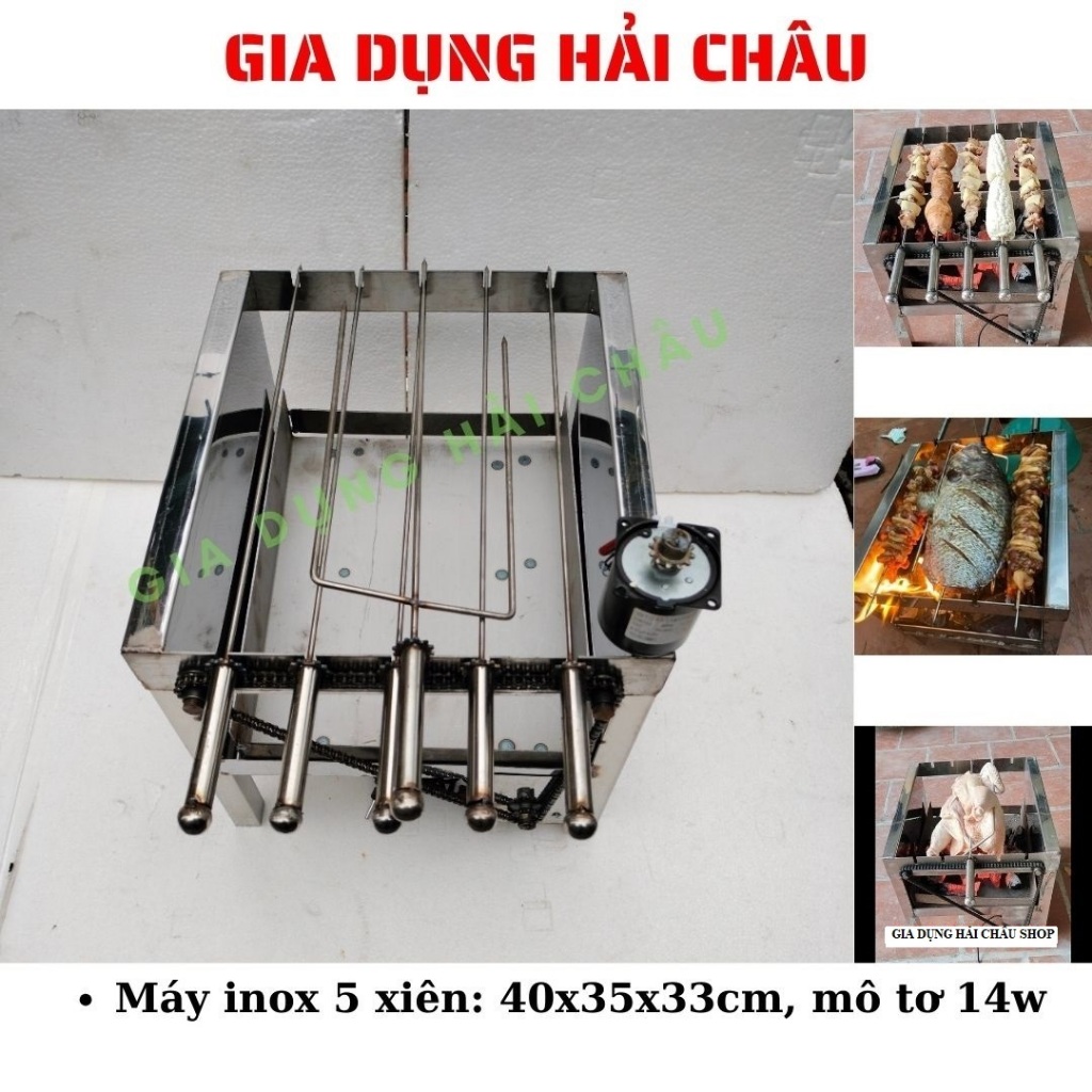 Bếp nướng thịt chả gà vịt quay tự động 12 xiên quay lật tự động| tặng kèm bộ xiên