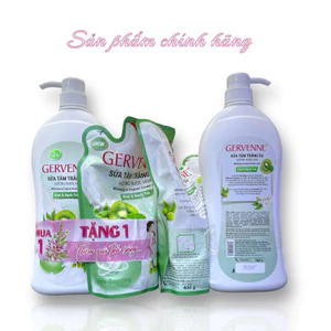 Sữa tắm Gervenne Kiwi và Bạch Trà 900g tặng Túi sữa tắm 450g