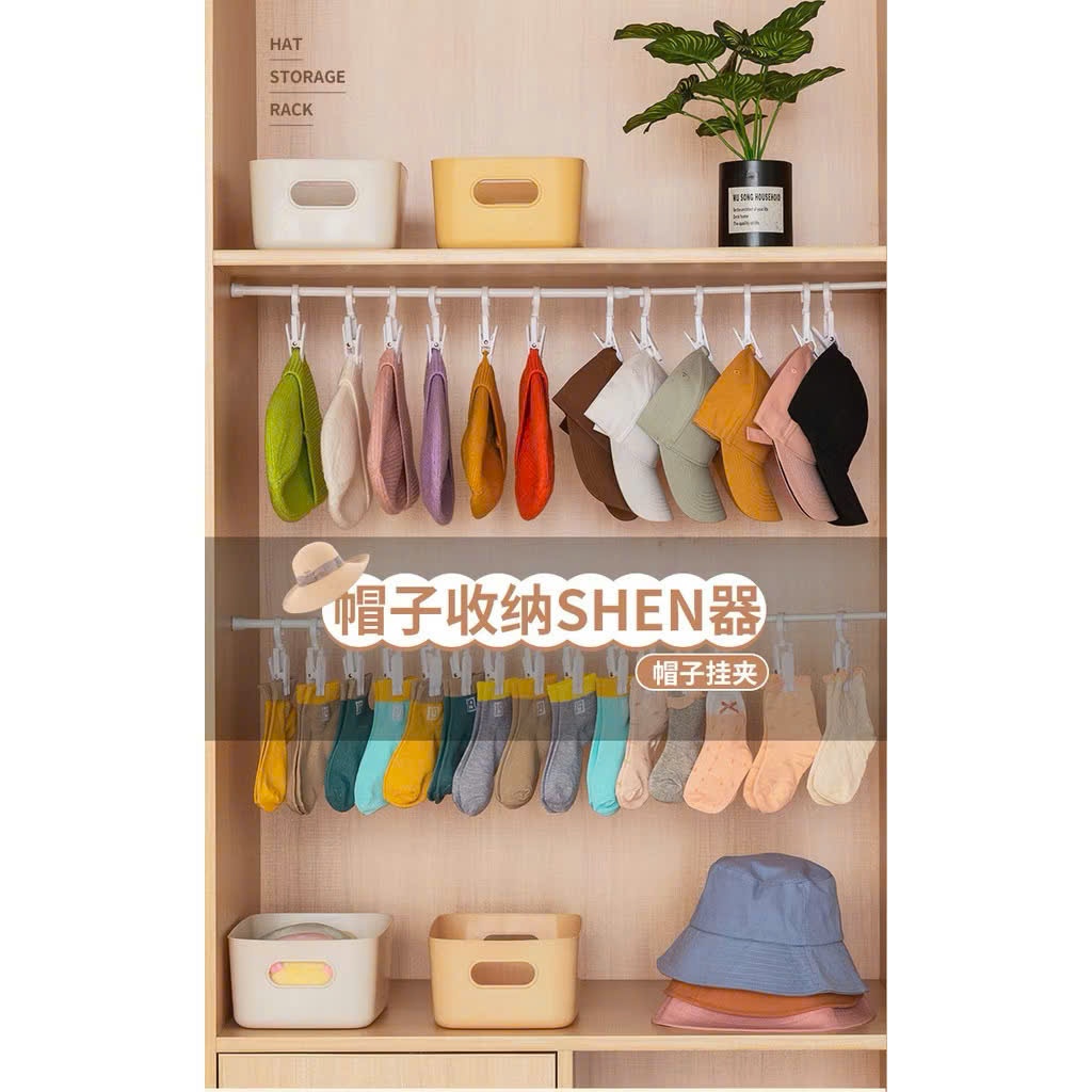[COMBO 10]Móc Kẹp Nhựa Treo Đồ Đa Năng cho quần áo mũ nón kẹp vớ và khăn, các phụ kiện nhỏ gọn,  MÓC XOAY 360 ĐỘ - MOCKE