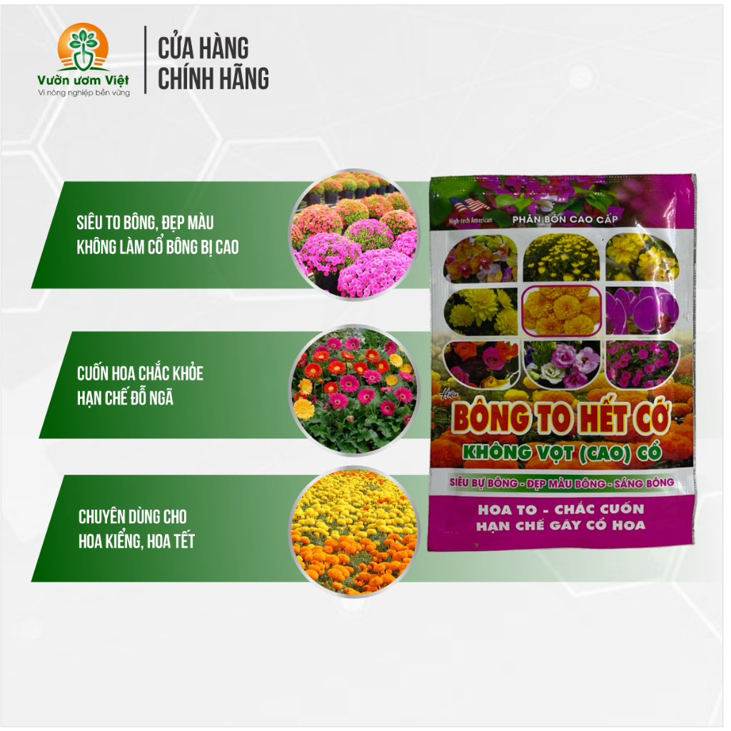 BÔNG TO HẾT CỠ - phân bón nuôi nụ hoa, đẹp màu hoa, hoa lâu tàn, thơm ngát - 50gr