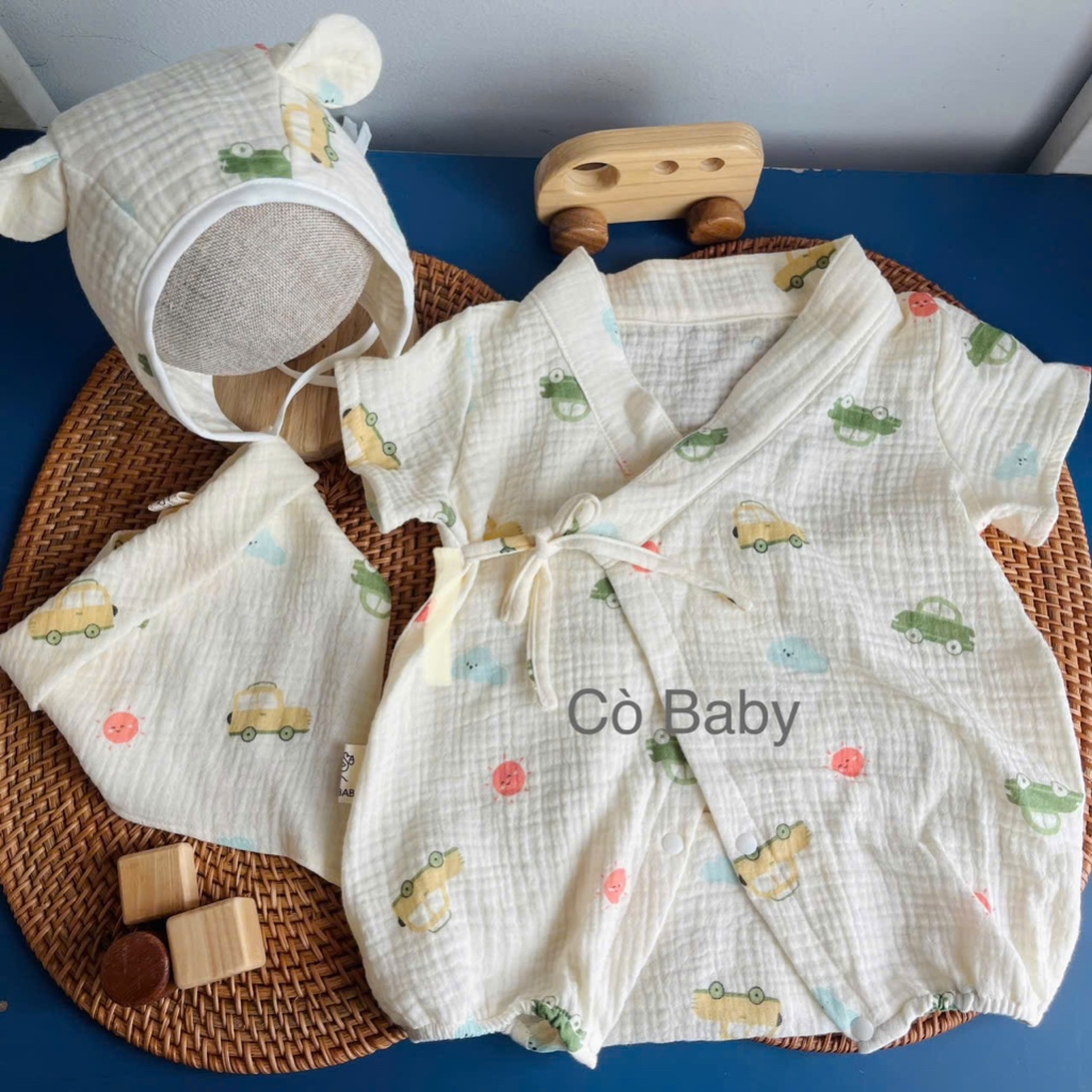 SET YAKUTA KÈM NÓN VÀ YẾM CHO BÉ [CÒ BABY]