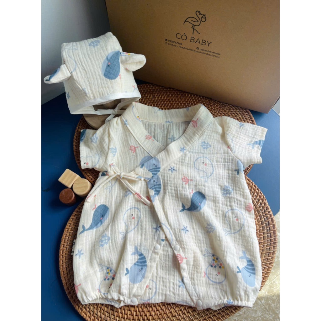 SET YAKUTA KÈM NÓN VÀ YẾM CHO BÉ [CÒ BABY]