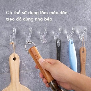 [COMBO 10]Móc Dán Tường Trong Suốt 6 Nhánh Treo Dính Siêu Chắc,  THANH NHỰA 6 MÓC CHỊU LỰC - MÃ: MOCDANTUONG23