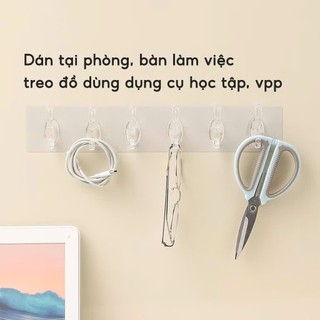 [COMBO 10]Móc Dán Tường Trong Suốt 6 Nhánh Treo Dính Siêu Chắc,  THANH NHỰA 6 MÓC CHỊU LỰC - MÃ: MOCDANTUONG23