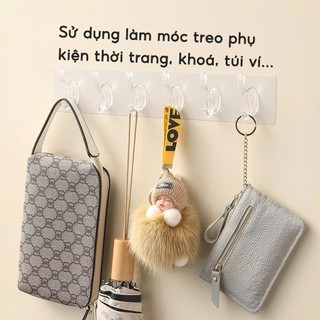 [COMBO 10]Móc Dán Tường Trong Suốt 6 Nhánh Treo Dính Siêu Chắc,  THANH NHỰA 6 MÓC CHỊU LỰC - MÃ: MOCDANTUONG23