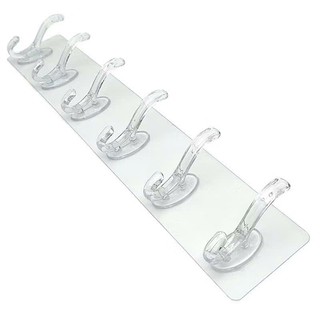 [COMBO 10]Móc Dán Tường Trong Suốt 6 Nhánh Treo Dính Siêu Chắc,  THANH NHỰA 6 MÓC CHỊU LỰC - MÃ: MOCDANTUONG23