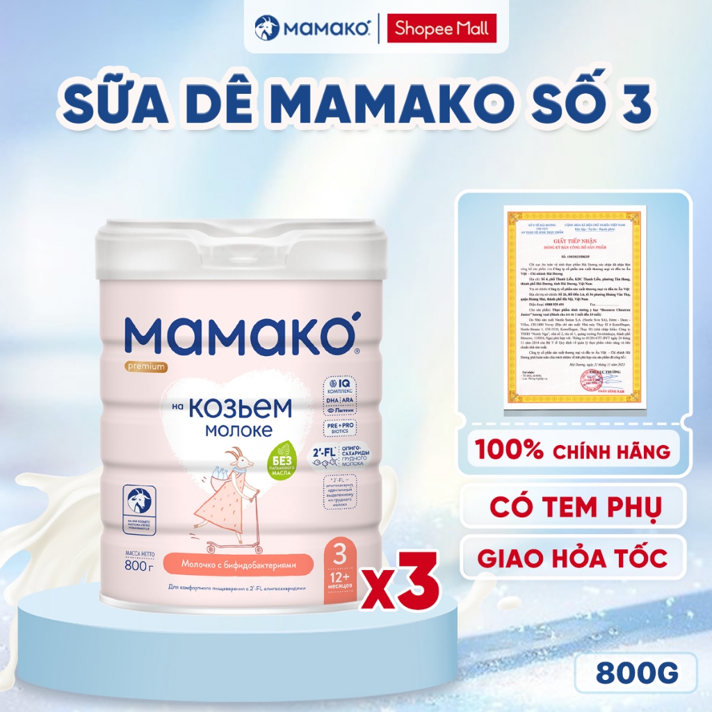 Ảnh COMBO 3 LON Sữa Dê Công Thức MAMAKO Premium Số 3 - 800g 3